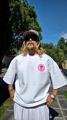 ByTheR Men’s White Oversized Drop Shoulder Logo Embroidered Streetwear Tee