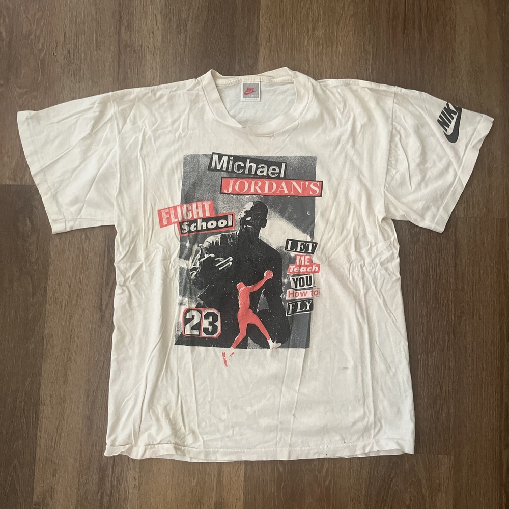 Vintage 90s Michael Jordan’s Flight School Nike Single Stitch Tshirt Size Large