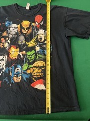 VTG Marvel Superheroes Shirt Men XL Black Mad Engine Y2K Graphic Print Flaw