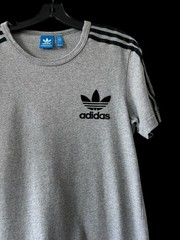 Adidas Originals Shirt Men’s Small Grey Marl Mods 2 Tone Ska Reggae Long Length