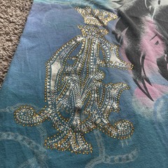Rare Vtg 2008 Christian Audigier Blue Heavenly Foil Shirt XL City of Angels