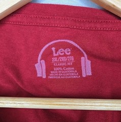 Lee Jeans Company Original T-Shirt, Sz 2XL, Red, Graphic Tiger, 100% Cotton