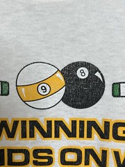 Vintage Graphic Tshirt Large White Pool Table Graphic Shirt 1996 Single Stitch