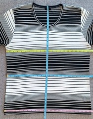 EN NOIR Black & White Varied Stripe Short Sleeve T-Shirt Size L