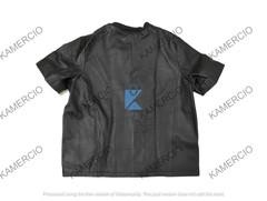New Men T-Shirt Black Stylish Handmade Lambskin Genuine Leather Fashion Summer