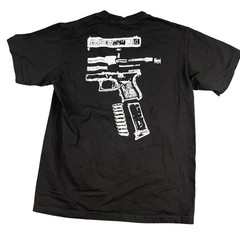 Men’s black Monark in Glock We Trust L T Shirt Excellent