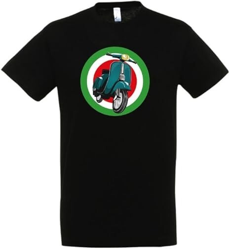ROUND T-SHIRT VESPA 100% COTTON JERSEY T-SHIRT VESPA WASPINO ROUND ITALY