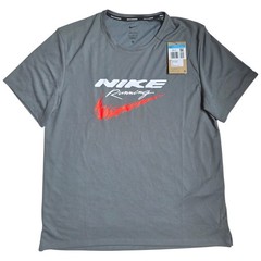 Nike Men’s Miler Dri-FIT Running T-Shirt in Smokey Grey BNWT Size Medium