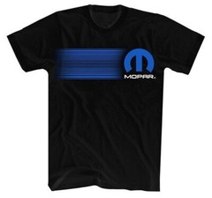 CHECKERED FLAG SPORTS MOPAR MEN’S FRONT STRIPE SPEED LOGO BLACK TEE SHIRT 99452