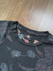 AllSaints Floral T-Shirt – Black – 100% Cotton – Size M – Made in Portugal