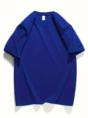 Men’s Classic Solid Plain Cotton Round Hem Scallop Essentials Tshirt S-2XL