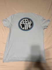 Reel Life Men’s Large T-Shirt Powder Blue Lightweight Graphic Fishing Tee