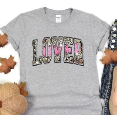 Lover Shirt, Leopard Pattern T-Shirt, Valentines Day Tee, Gift for her