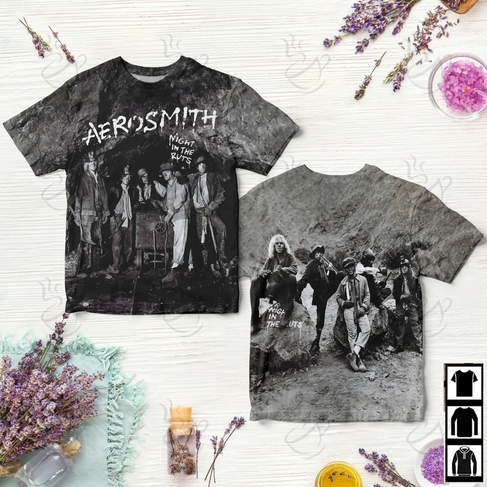 Black Aerosmith NIGHT IN THE RUTS 3D AOP Shirt Unisex All Size K689