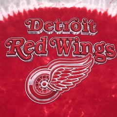Vintage Liquid Blue 2001 Detroit Red Wings 2XL Double Sided Tie Dye T-Shirt