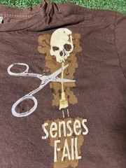 Vintage Senses Fail T-Shirt Bay Island Sportswear Size XL Brown Rock Band