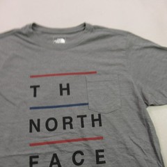 The North Face Men’s Gray Graphic Logo Slim Fit Short Sleeve Pocket T-Shirt Size