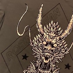 Robins Jean olive graphic tee gold foil detail mens M/20