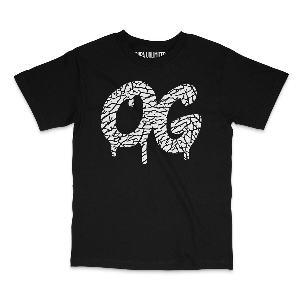O.G. Men’s Black T Shirt Urban Sneaker Match Hip Hop Graffiti Drip Graphic Tee