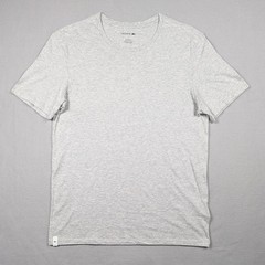 Lacoste T-Shirt Mens L Heather Grey Cotton Crew Neck Underwear Basic Logo Hem