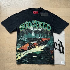 NEW Mens Godspeed Rainforest yacht print Washed Tee Short sleeved T-shirt
