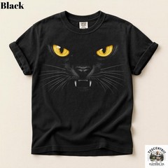 Black Cat Face T-Shirt Vintage Gothic Tee – Men & Women’s Unise