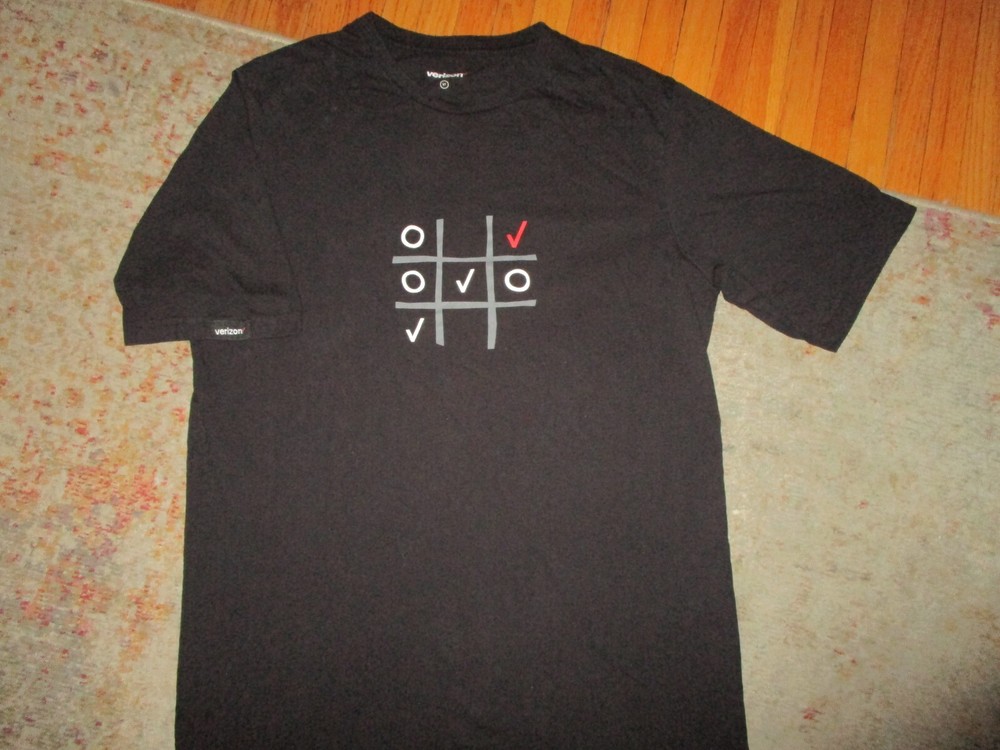 VERIZON TIC TAC TOE T SHIRT Check Mark Wireless Cell Phone Company LT LARGE-TALL