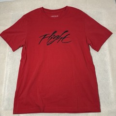 Jordan Flight Script T-Shirt Mens Large Red Jumpman Logo Short Sleeve