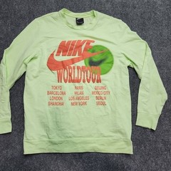 Nike Sportswear World Tour Shirt Men Large Green Glow In The Dark Puff Print