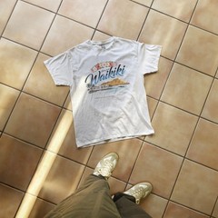 Aloha from Waikiki Hawaii Vintage Hibiscus Flowers T Shirt White