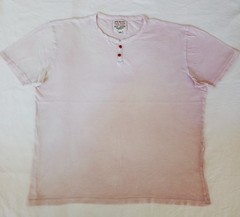 Lucky Brand California Henley Shirt Mens L White Pink Dyed Lightweight Cotton