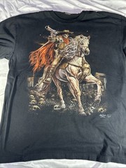 Rock Chang Skeleton Cowboy Horse XL Skulls Goth Shirt