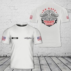 Custom Name US Navy Submarine Veteran 3D T-Shirt Military Navy AOP SHirt S-5XL