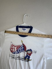 NEW VINTAGE 80s Hanes Ringer Shirt Get High On Life Skateboard Cartoon M 38-40