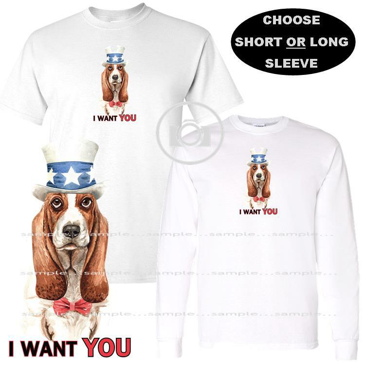 Basset Hound Dog Breed Uncle Sam American Pride I Want You Custom T Shirt