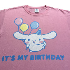 Cinnamoroll Its My Birthday T Shirt Mens Large Pink Sanrio Kawaii Cute Graphic