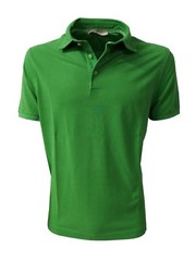 Panicale Men’s Half Sleeve Polo Shirt with Side Slits Green 100% Cotton