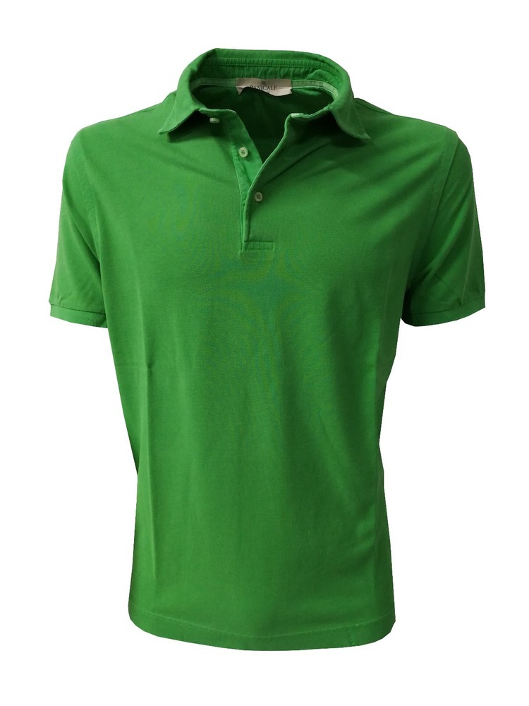 Panicale Men’s Half Sleeve Polo Shirt with Side Slits Green 100% Cotton