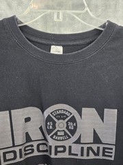 Iron Discipline Gymish Lifestyle Standard Barbell Print Work Shirt Black XL