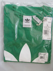 Adidas Trefoil T-Shirt Men’s size L Green COTTON Crew-Neck Short Sleeve Big Logo
