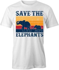 SAVE THE ELEPHANTS TShirt Tee Short-Sleeved Cotton CLOTHING ANIMALS S1WCA105