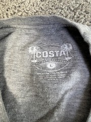Costa Del Mar Shirt Mens L Gray Sunglasses Graphic Crewneck Tagless Short Sleeve