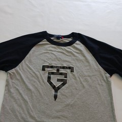 Sport-Tek 3/4 Sleeve Men’s Gray & Blue Cotton Reglan T-Shirt Size XS RN#90836