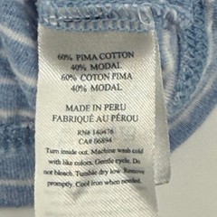Faherty Cloud Cotton Henley Shirt Mens Medium Blue White Striped Long Sleeve