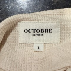 Octobre Editions Waffle Knit Henley T-Shirt Organic Cotton Cream Men’s L
