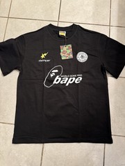 A Bathing Ape BAPE x Stüssy Logo Graphic Crew Neck T-Shirt Black/White M