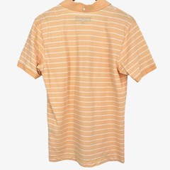 Rag & Bone Size M Polo Shirt Orange Striped Short Sleeve Collared Cotton Blend