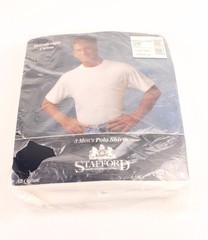 Stafford Polo Men’s L 42-44 Heavyweight 3 Pack Crew Neck White NOS Vintage