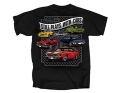 Chevy Still Plays With Cars Men’s T-Shirt Black Chevelle Nova SS Camaro RS Z-28