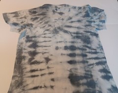 TIE DYE-SHIRT-COTTON-1 OF A KIND-White & Gray-UNIQUE STYLE-KIDS ‘L’/A2-232